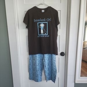 Gildan Blue and Brown Pajama Set for Cozy Comfort